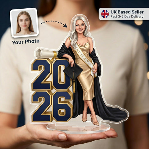Graduation Gift Her | Caricature Standee & Cake Topper | Class of 2026 | Congratulations