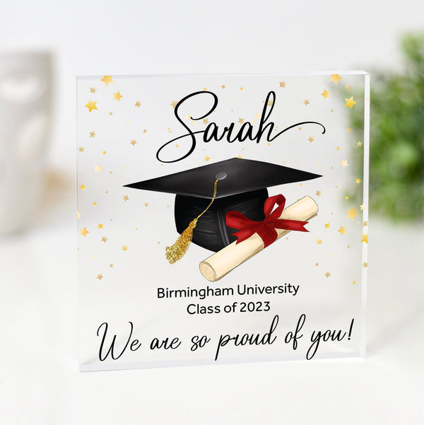Personalized Graduation Memory Plaque - Customizable Keepsake Gift for 2024 Graduates