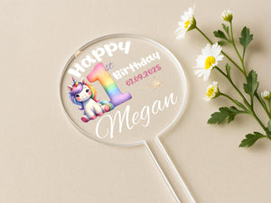 a personalized lollipop with a unicorn on it