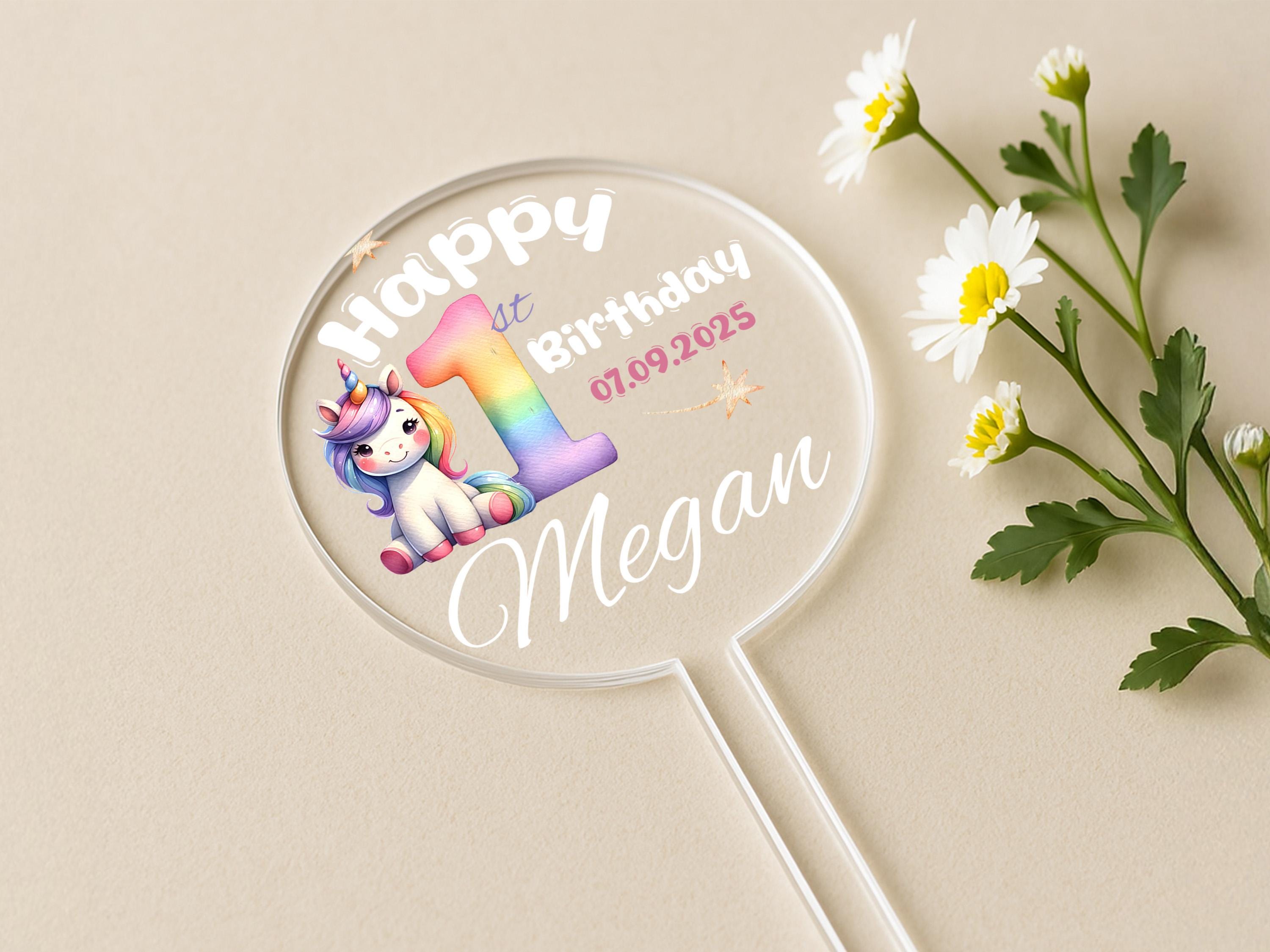 a personalized lollipop with a unicorn on it