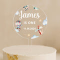 Personalised first birthday cake topper with name and age one