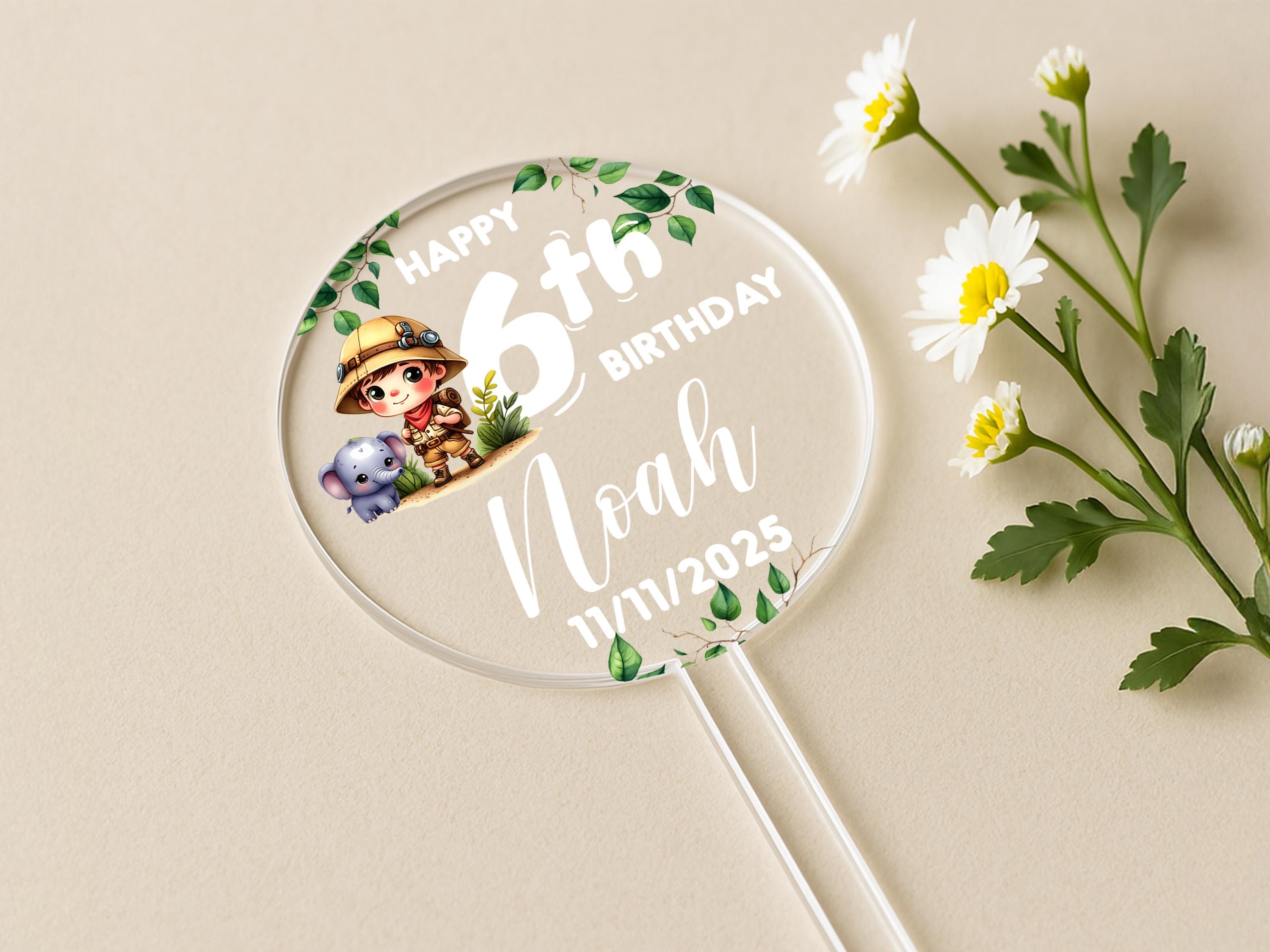 a personalized lollipop with a picture of a man and a dog on