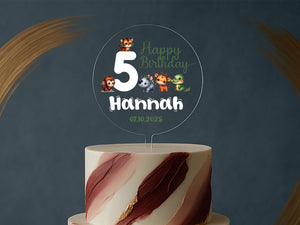 a birthday cake with the number five on it