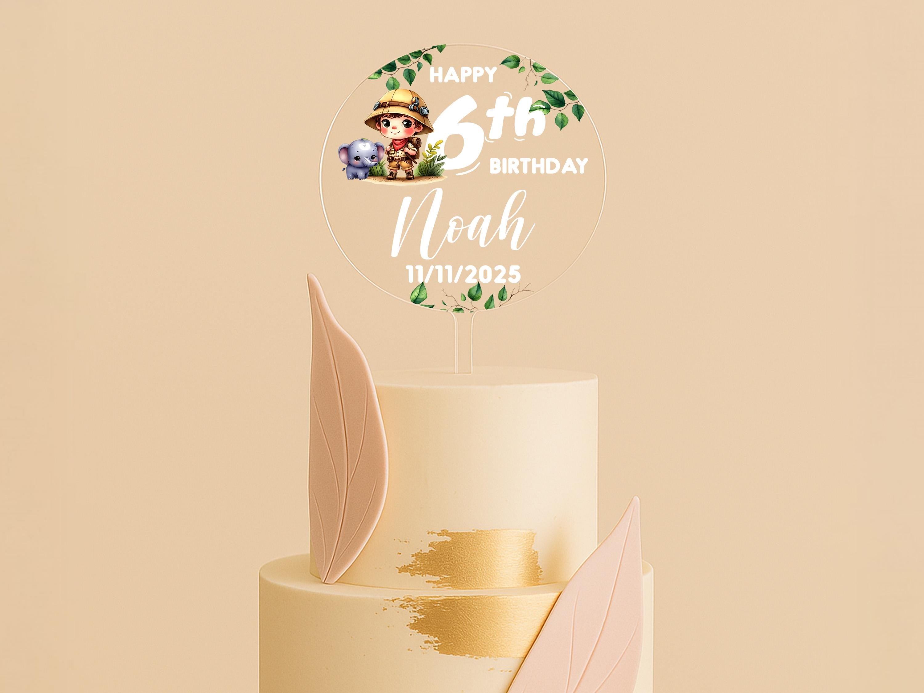 a birthday cake with a topper on it
