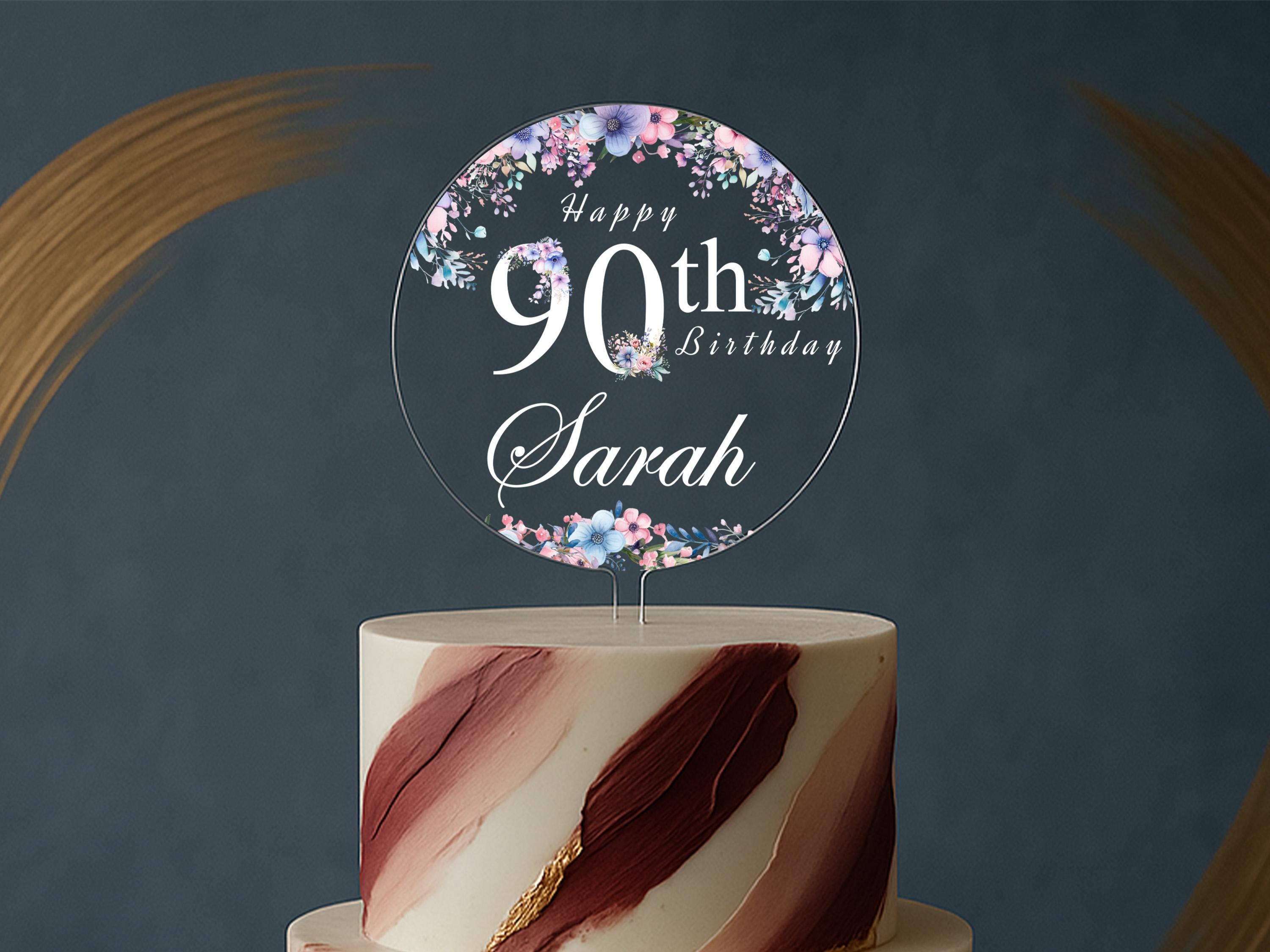 Clear Acrylic Floral Topper – Suitable for 18th, 21st, 50th, 90th