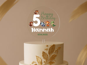 Wild one birthday cake with personalised topper for boys or girls