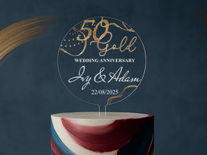 Custom Anniversary Keepsake Topper – 50 Years of Marriage