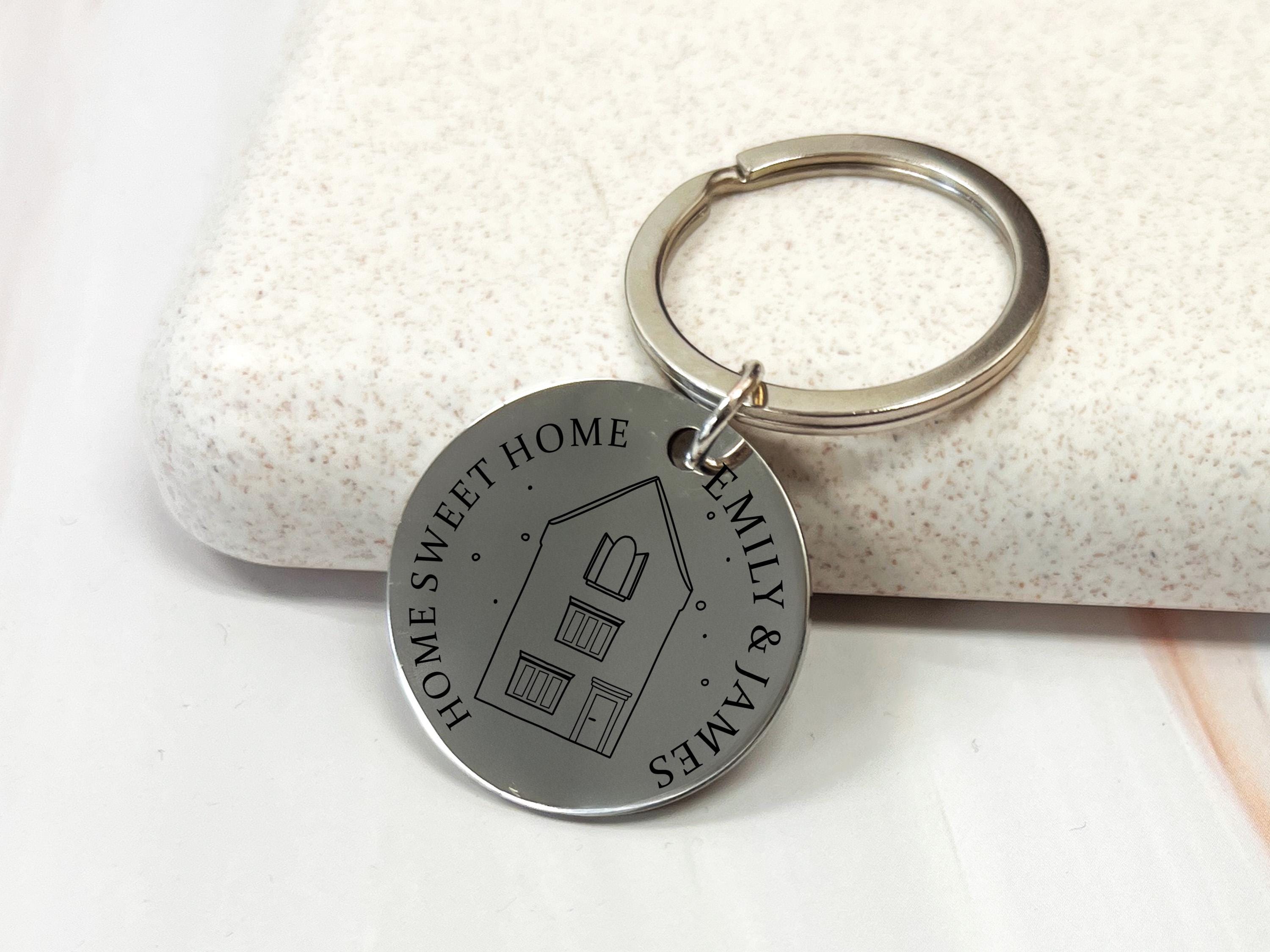 Custom housewarming keychain gift for new homeowners