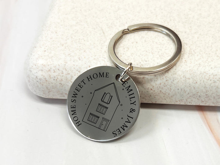 Custom housewarming keychain gift for new homeowners