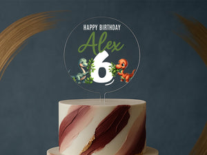 a birthday cake with the number six on it