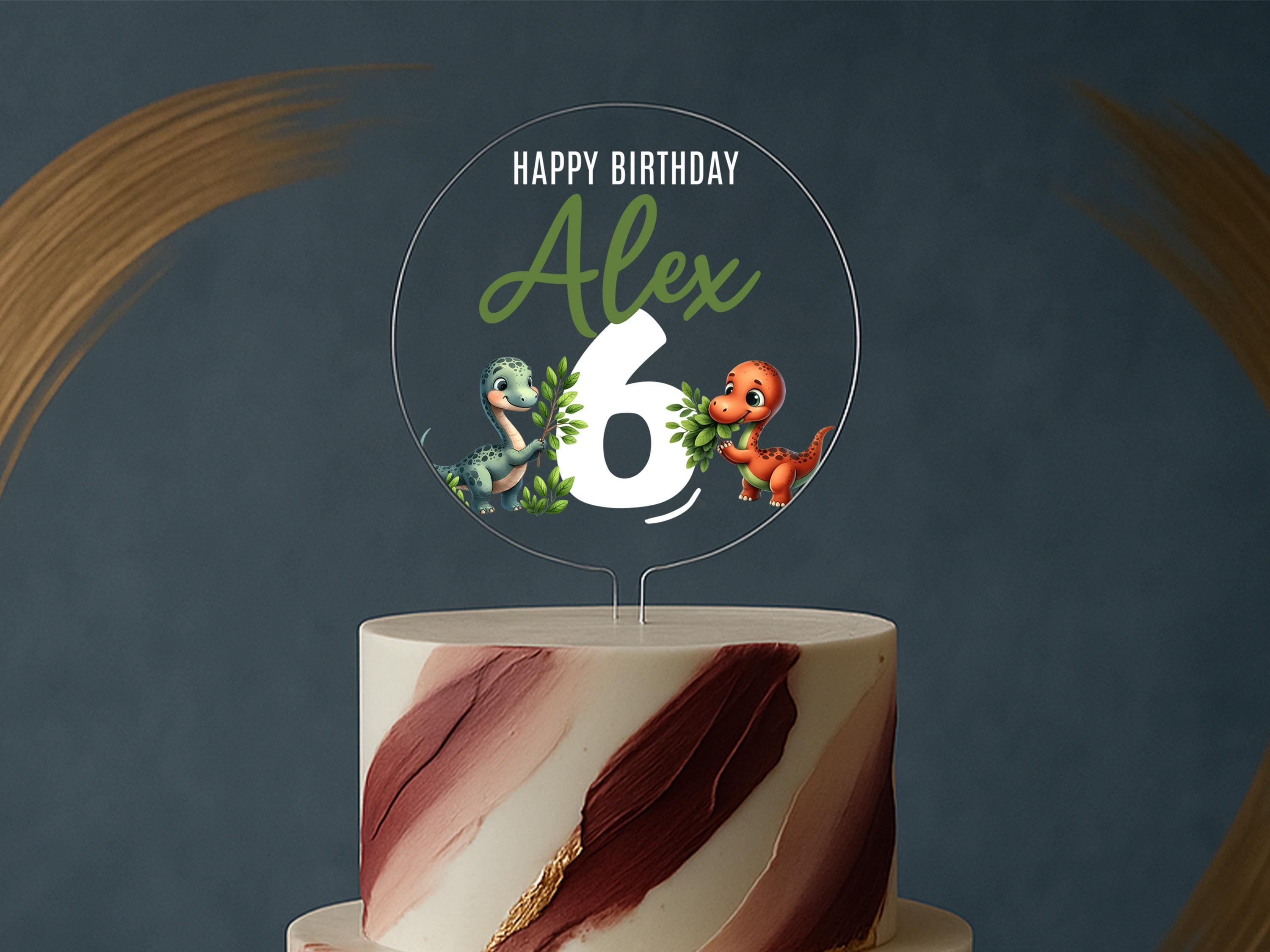 a birthday cake with the number six on it