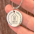 Home Sweet Home keyring engraved with names