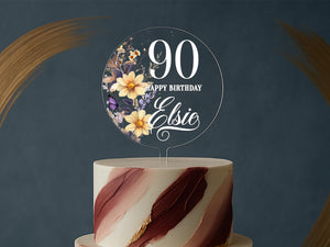 a white and red cake with a sign on top
