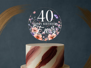 a birthday cake with the number forty on top