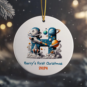 a personalized ornament for a first christmas ornament