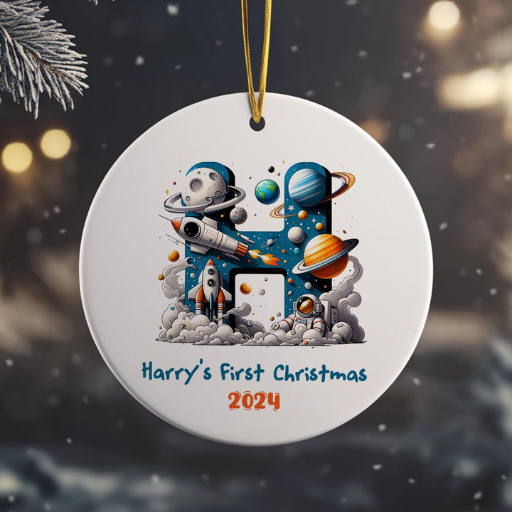 a personalized ornament for a first christmas ornament