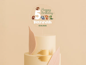 a birthday cake with the number five on it