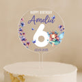 Personalised fairy birthday cake topper with name and age