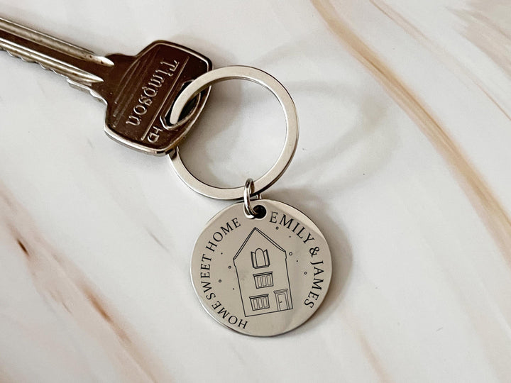 Personalised home keyring keepsake for realtors or friends