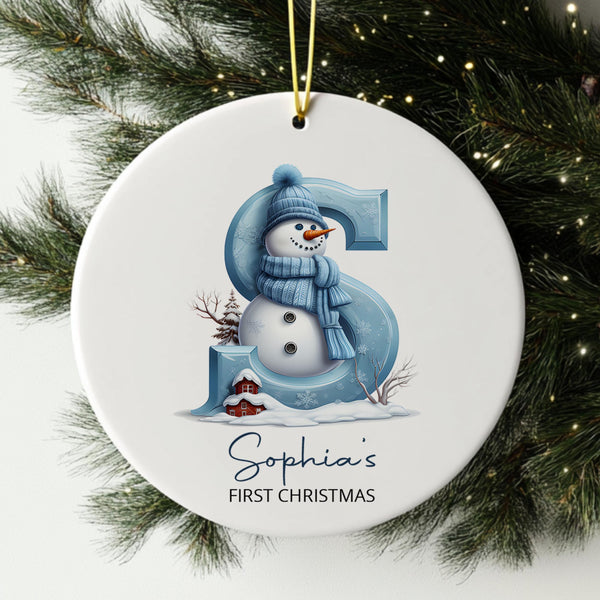 Personalized Baby's First Christmas Name Ornament 2024, Custom New Baby Gift, 1st Initial Ornament, Baby Shower gift,Baby Name Xmas Ornament