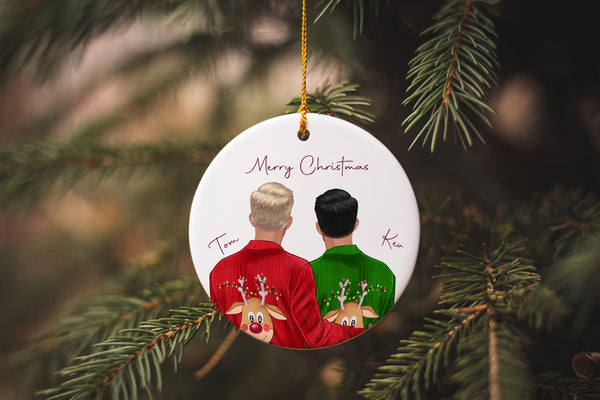 Christmas Gay Couple, Gay ornament, gay couple gift, gay Christmas ornament, Mr & Mr ornament, Gay Decoration Ornament, gay friend gifts