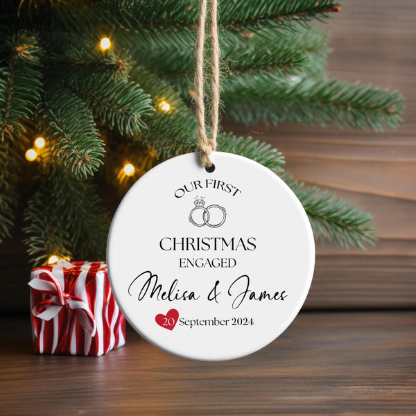 Personalized First Christmas in Our New Home Bauble, Ceramic Xmas Tree Decor, Couple's Xmas Keepsake, First Christmas New Home Ornament