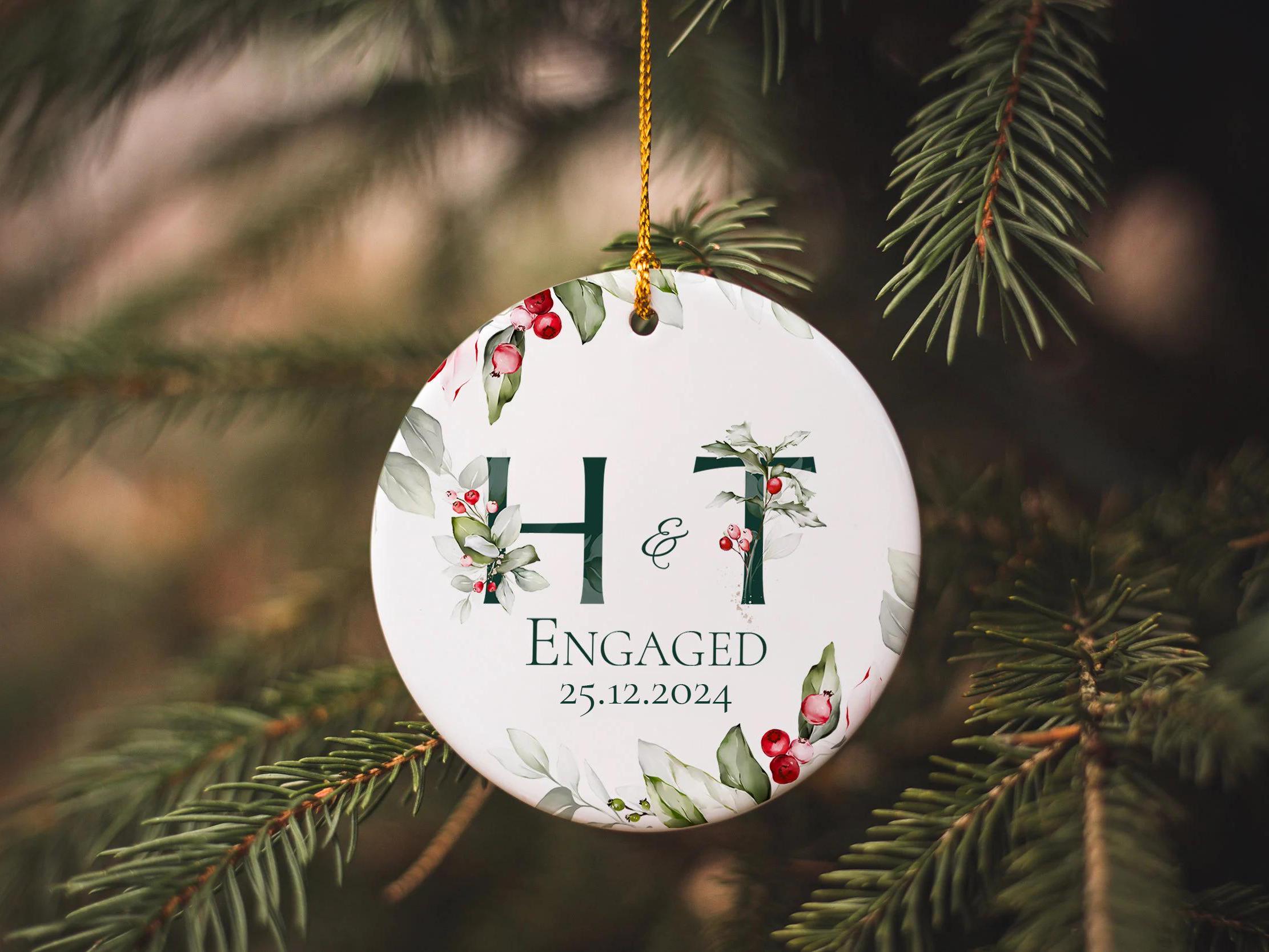 First Christmas Engaged Ornament, Engagement Christmas ornaments, Wedding Ornament, First 1st Christmas,First Christmas engagement Ornaments