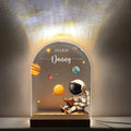 Personalized LED Space Lamp, Custom Kids Night Light, Space and Stars Birthday Gift, Nursery and Bedroom Table Light, Gift for Kids