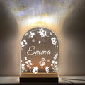 Girls Bedroom Night Light, Custom Printed Name Lamp, Flower-Themed Girls Bedroom Decor,Nursery Night Lamp,Personalized Flower Light for Kids