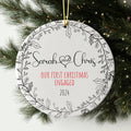 Engagement Ornament for Couples Our First Christmas Engaged Bauble, Personalized Engaged Keepsake, Wedding Ornament, Engagement Party Gift