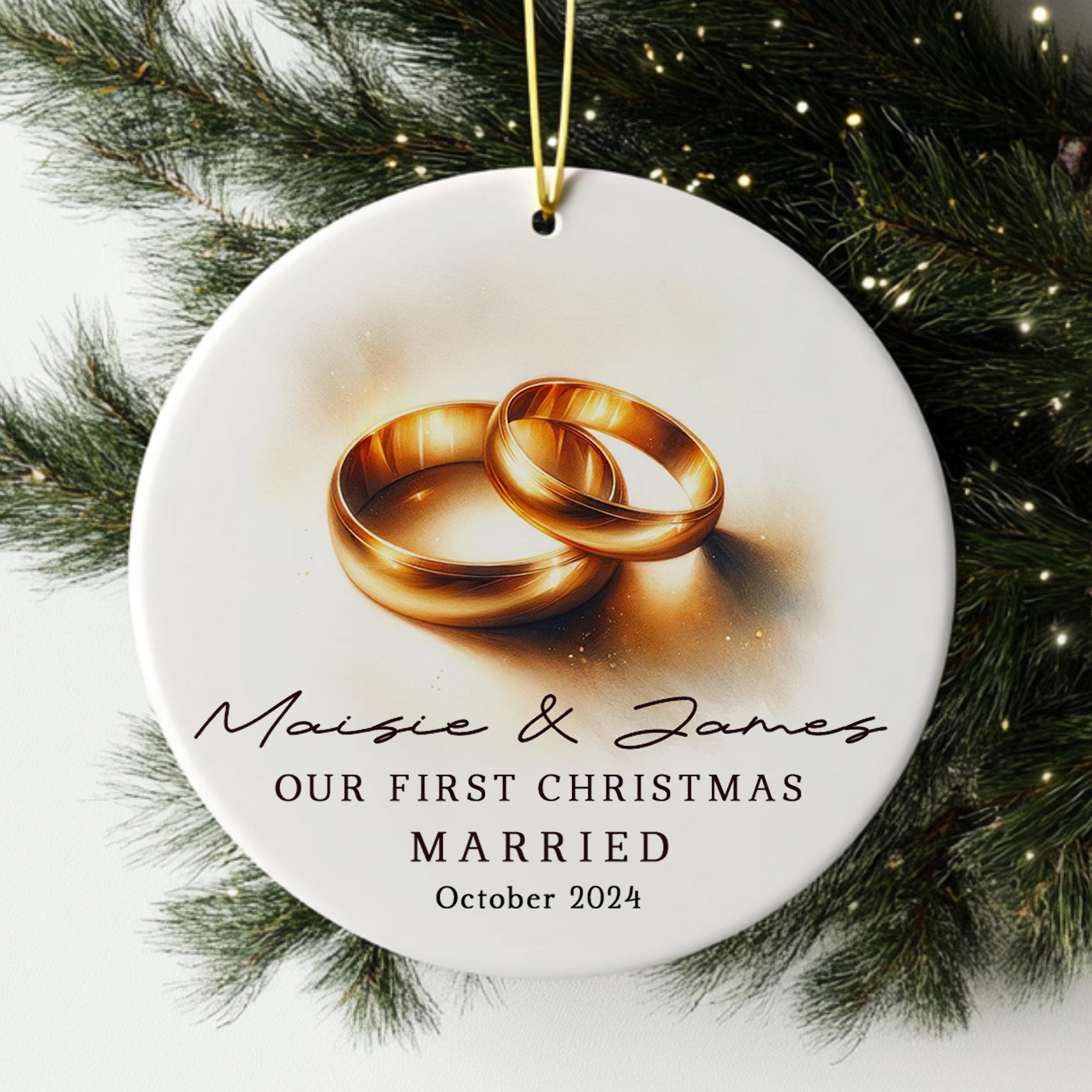 Our First Christmas Married Ornament, Personalized Our First Christmas as Mr and Mrs Ornament, Custom Married Couple Gift,Newlywed Xmas Gift