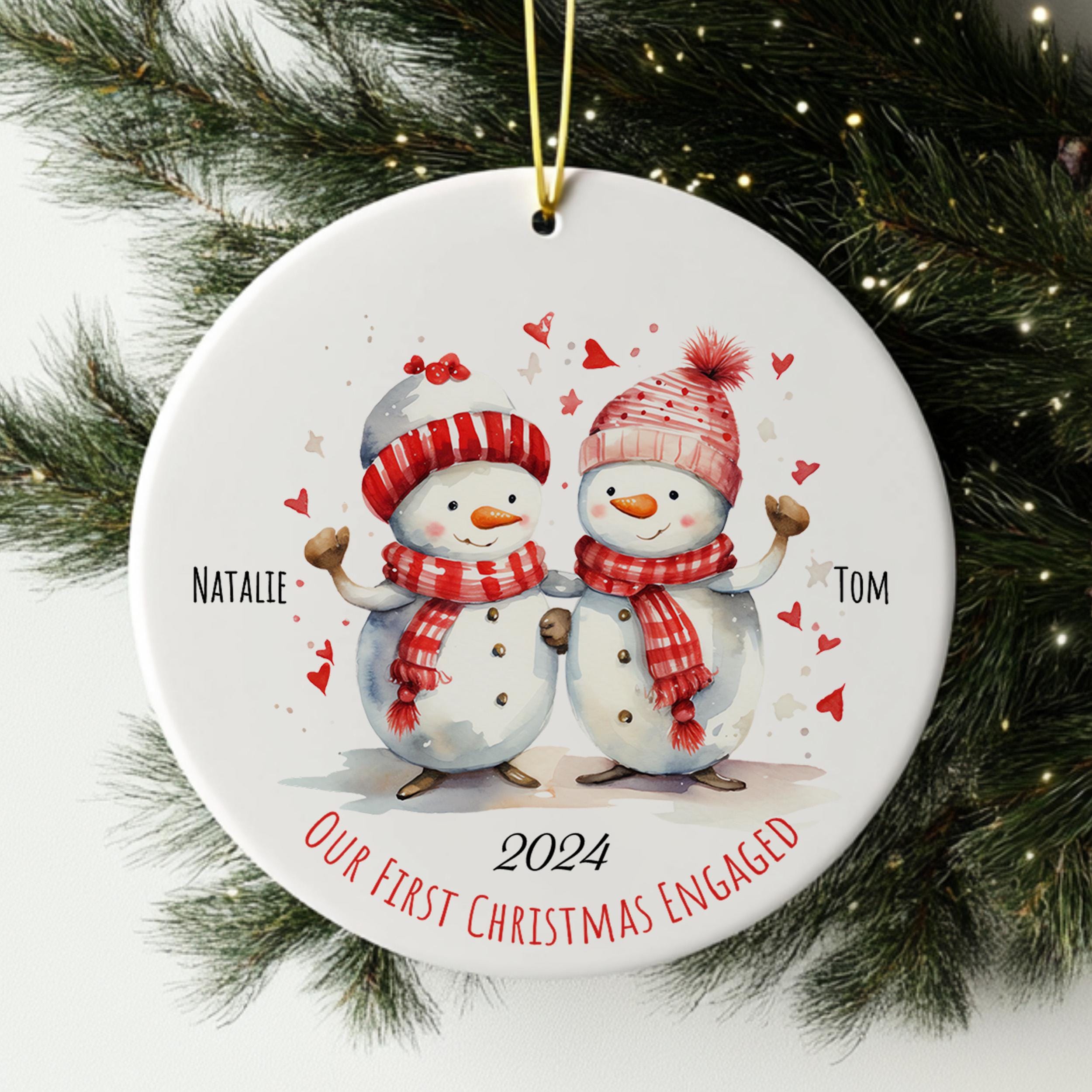 Engagement Christmas Ornament, Personalized First Christmas gift, 2024 Engaged Christmas Gift,Custom Engagement Holiday Keepsake for Couples