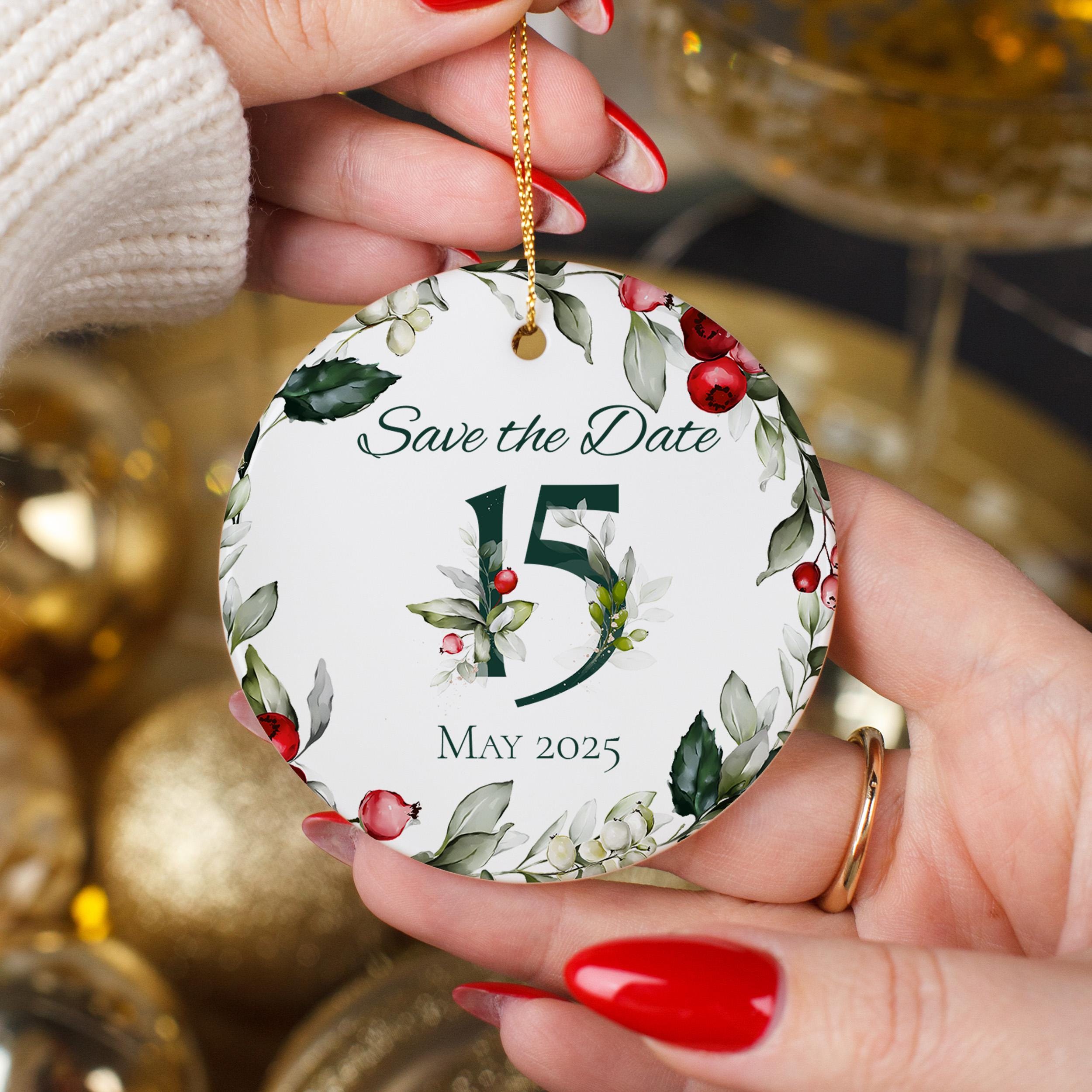 Save the date Christmas ornaments, First 1st Christmas as Mr & Mrs, save the date bauble, Save the date ornament, Wedding Gifts, Couple Gift