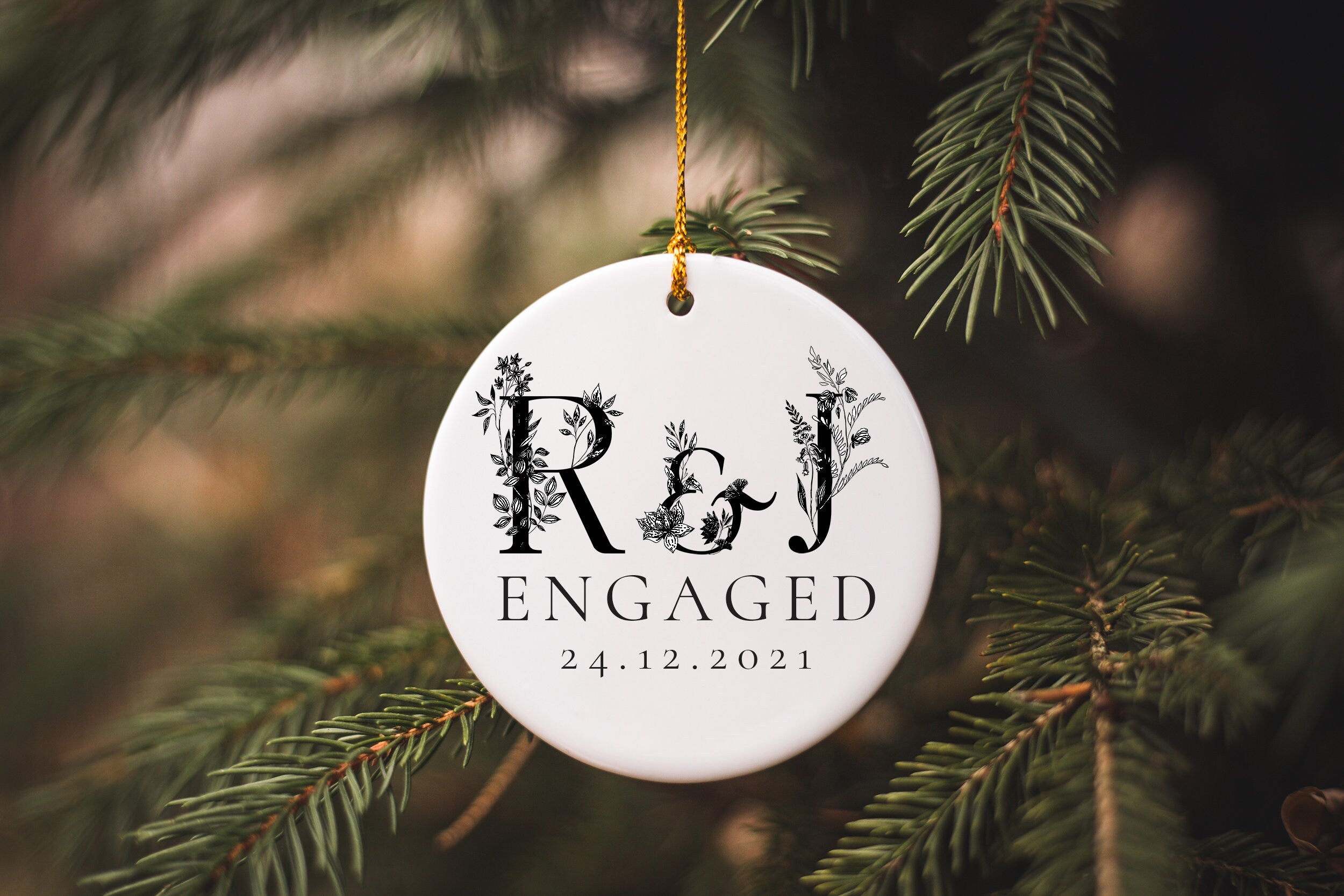 First Christmas Engaged Ornament, Personalized Engaged Ornament,Our First 1st Christmas Couple Ornament,First Christmas engagement Ornaments