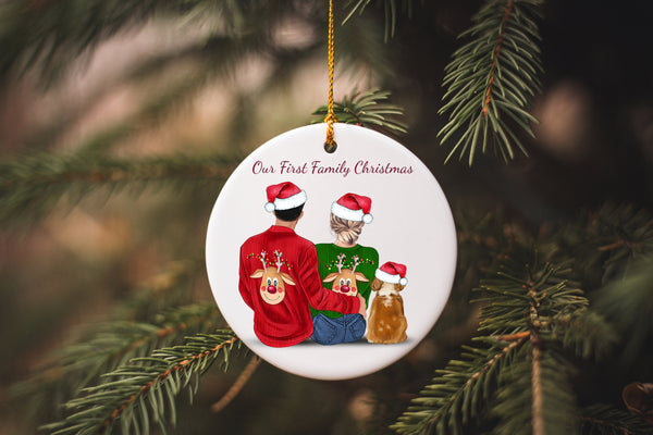 Our First Family Christmas Ornament, Pet Family Bauble, Boyfriend Girlfriend Bauble, Pet Family ornament, Our First 1st Christmas Ornament