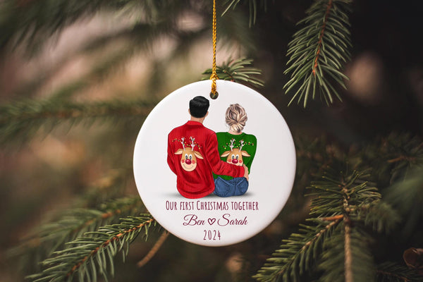 First Christmas Together Ornaments, Christmas Ornament Couple 2024, Xmas Ornament Family, Customized Ornament, personalized couple ornament