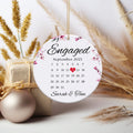 Personalized Engagement Day Our First 1st Christmas Ornament with Names | Announcement Gift for Engaged Daughter | Ceramic Couple Ornament