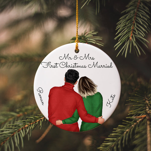 Our first Christmas ornament married, our first Christmas as Mr and Mrs ornament, Christmas gift for wife, First Christmas Married Gift