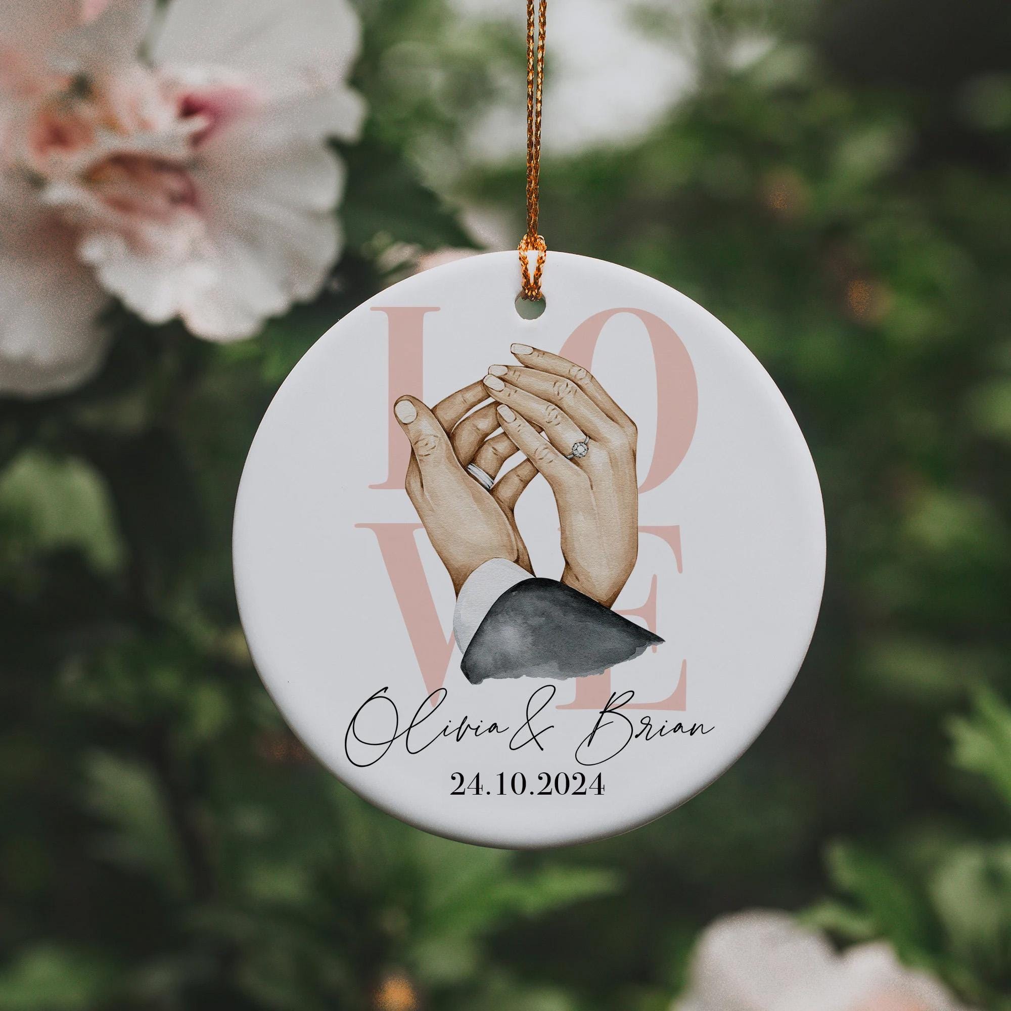 Our First Christmas Couple Ornament, First Christmas Engaged Ornament, Personalized Engagement Christmas gift, first Christmas engaged