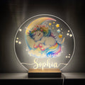 Personalized Sleepy Baby Animals Night Light - Custom Name Nursery Lamp with Moon & Stars, LED Baby Room Decor, Perfect for Kids' Bedroom, Birthday Gift or Baby Shower