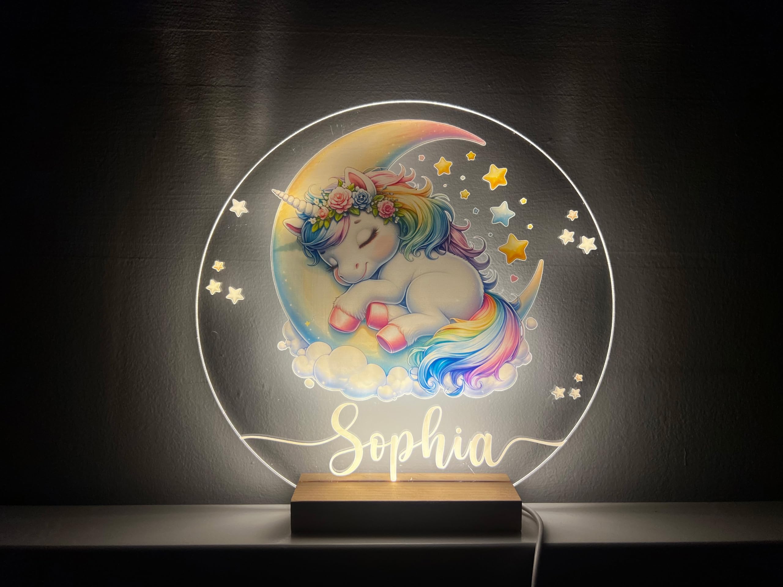 Personalized Sleepy Baby Animals Night Light - Custom Name Nursery Lamp with Moon & Stars, LED Baby Room Decor, Perfect for Kids' Bedroom, Birthday Gift or Baby Shower