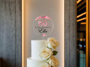 Floral Birthday Name Decoration – 60th, 50th, 21st, 18th