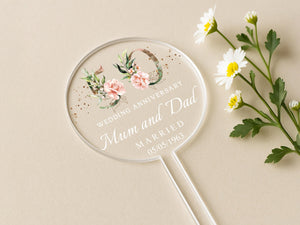 Custom Marriage Date Cake Decoration for 50 Year Anniversary