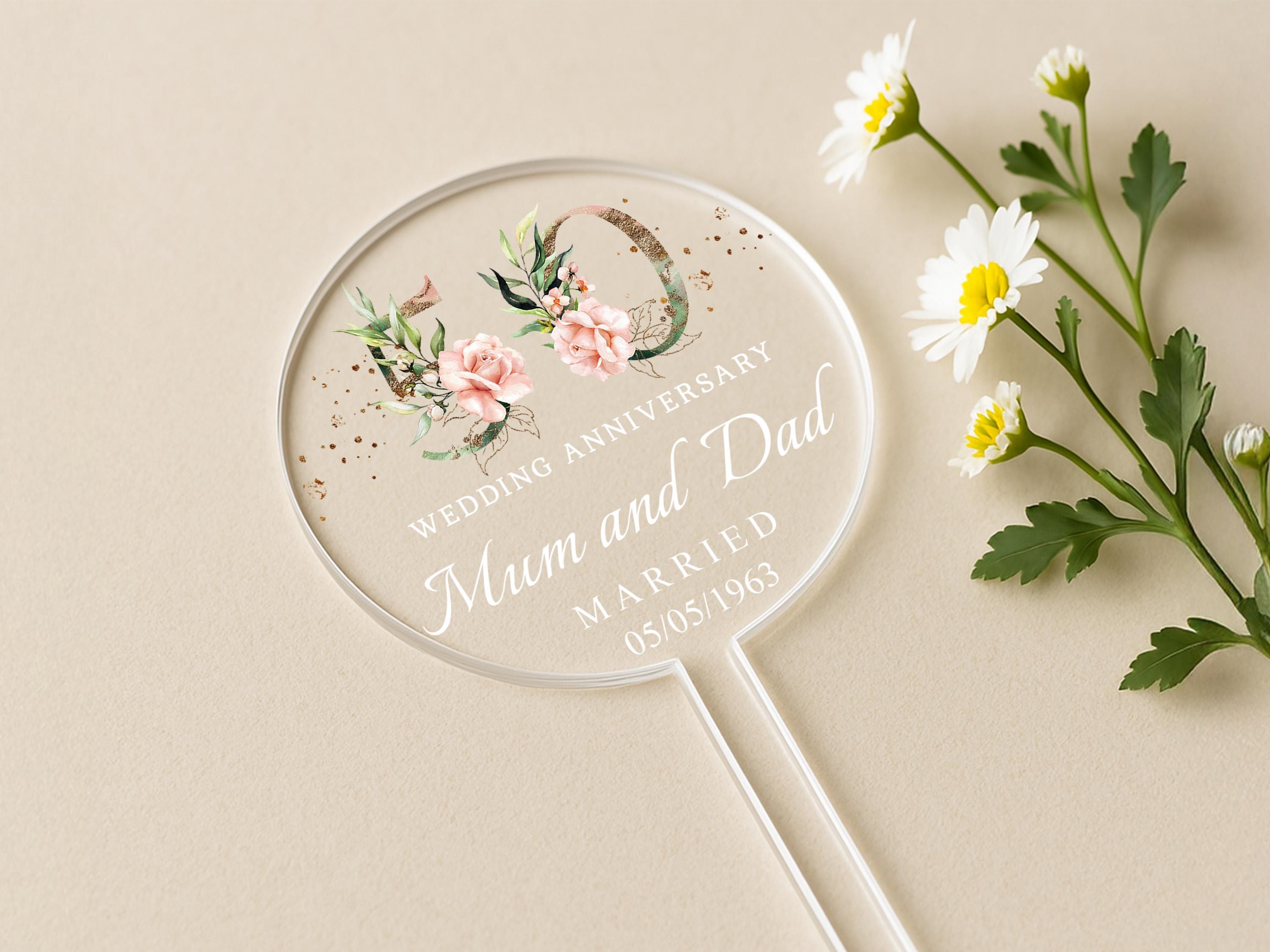 Custom Marriage Date Cake Decoration for 50 Year Anniversary