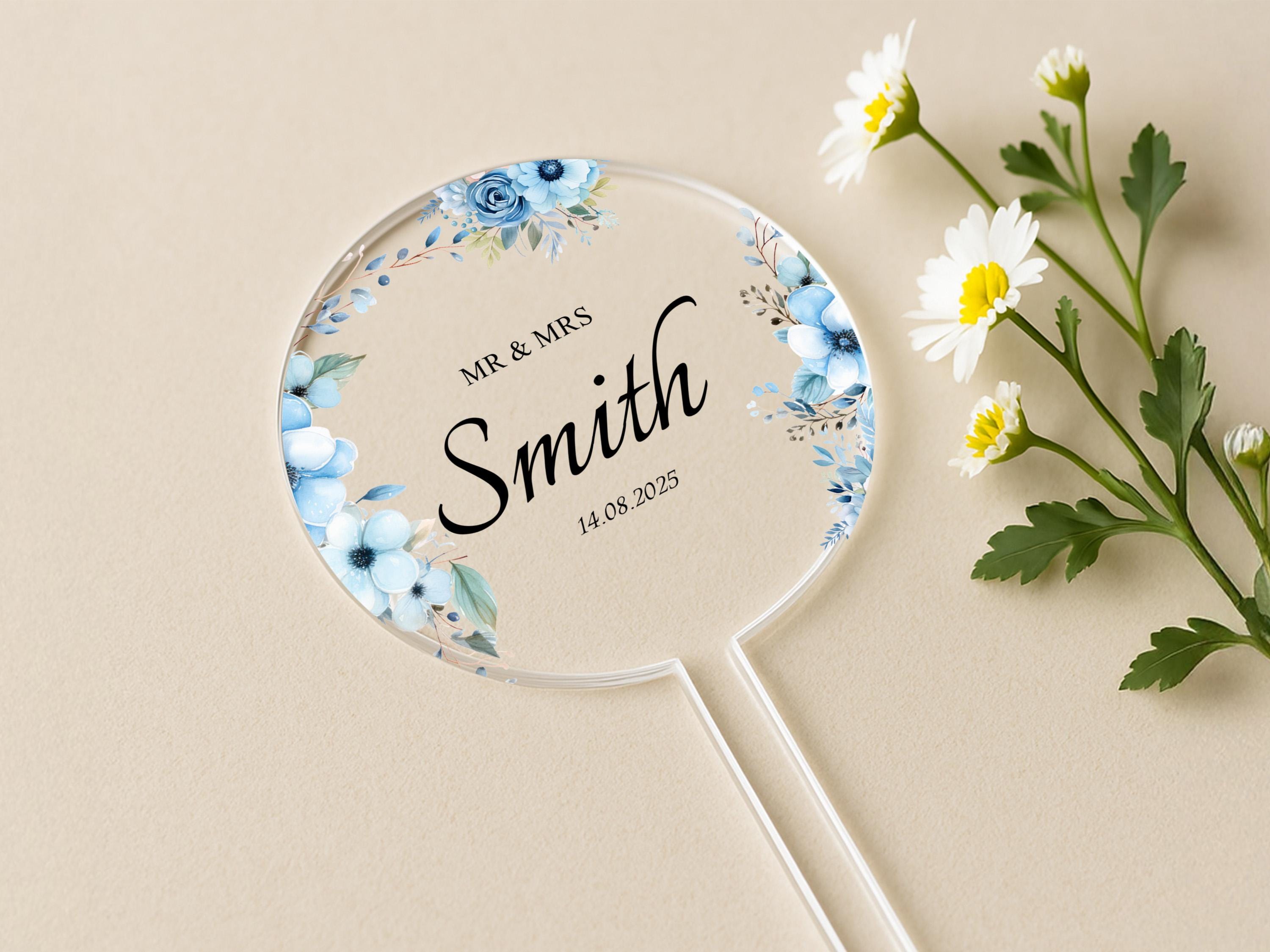 Custom Mr & Mrs Cake Decoration – Surname and Date Anniversary Topper