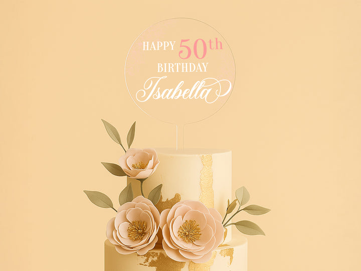 a birthday cake with flowers on top of it