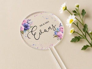 a close up of a magnifying glass with flowers on it