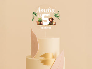a wedding cake with a topper on it