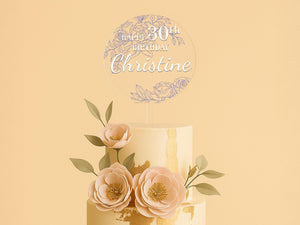 a wedding cake with flowers on top of it
