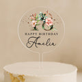 Personalised Happy Birthday Cake Topper in 3mm Clear Acrylic